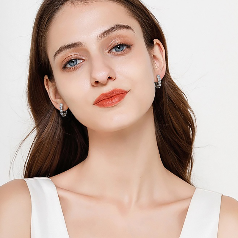 Women'S Emo Accessories - Brincos de Argola Eternidade de Moissanite