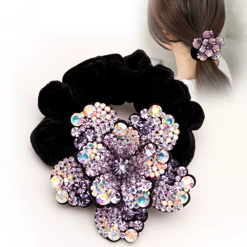 Mulheres strass scrunchies vel - Hair Tie Velvet avaliação e preço