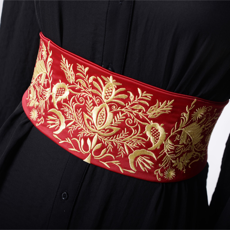 Cinto largo de tecido bordado  - Women'S Kimono Accessories avaliação e preço