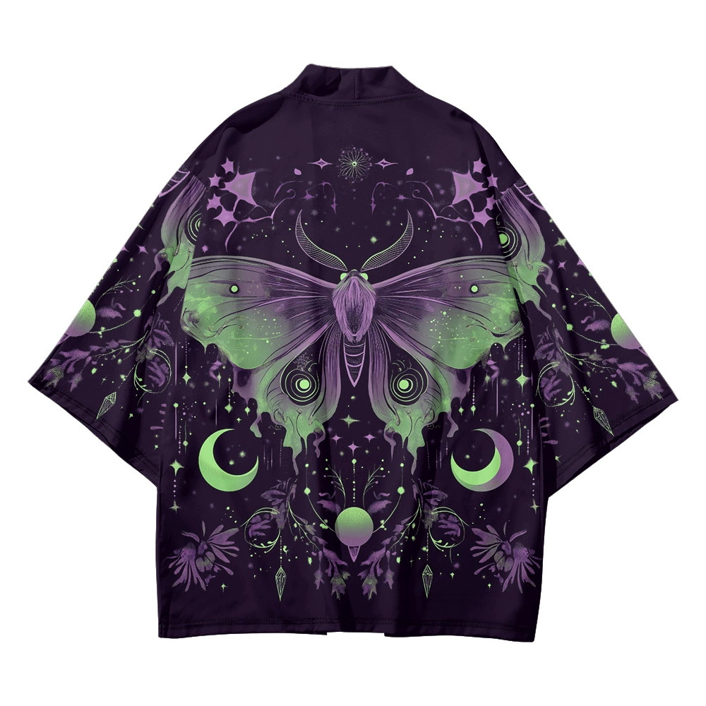 Novo design roxo borboleta imp - Women'S Kimono Accessories avaliação e preço