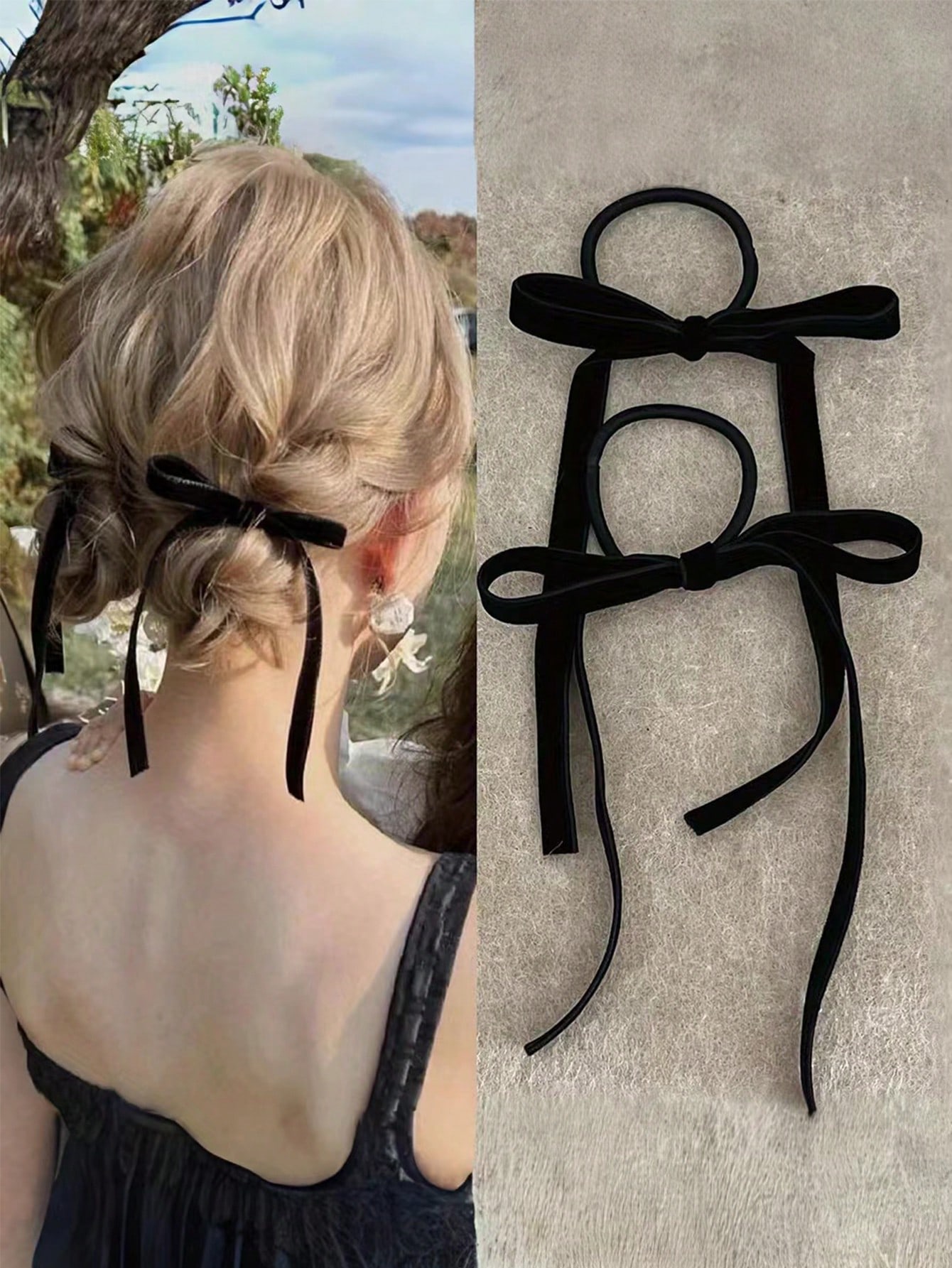 2/8 peças laços de cabelo com  - Hair Tie Velvet avaliação e preço