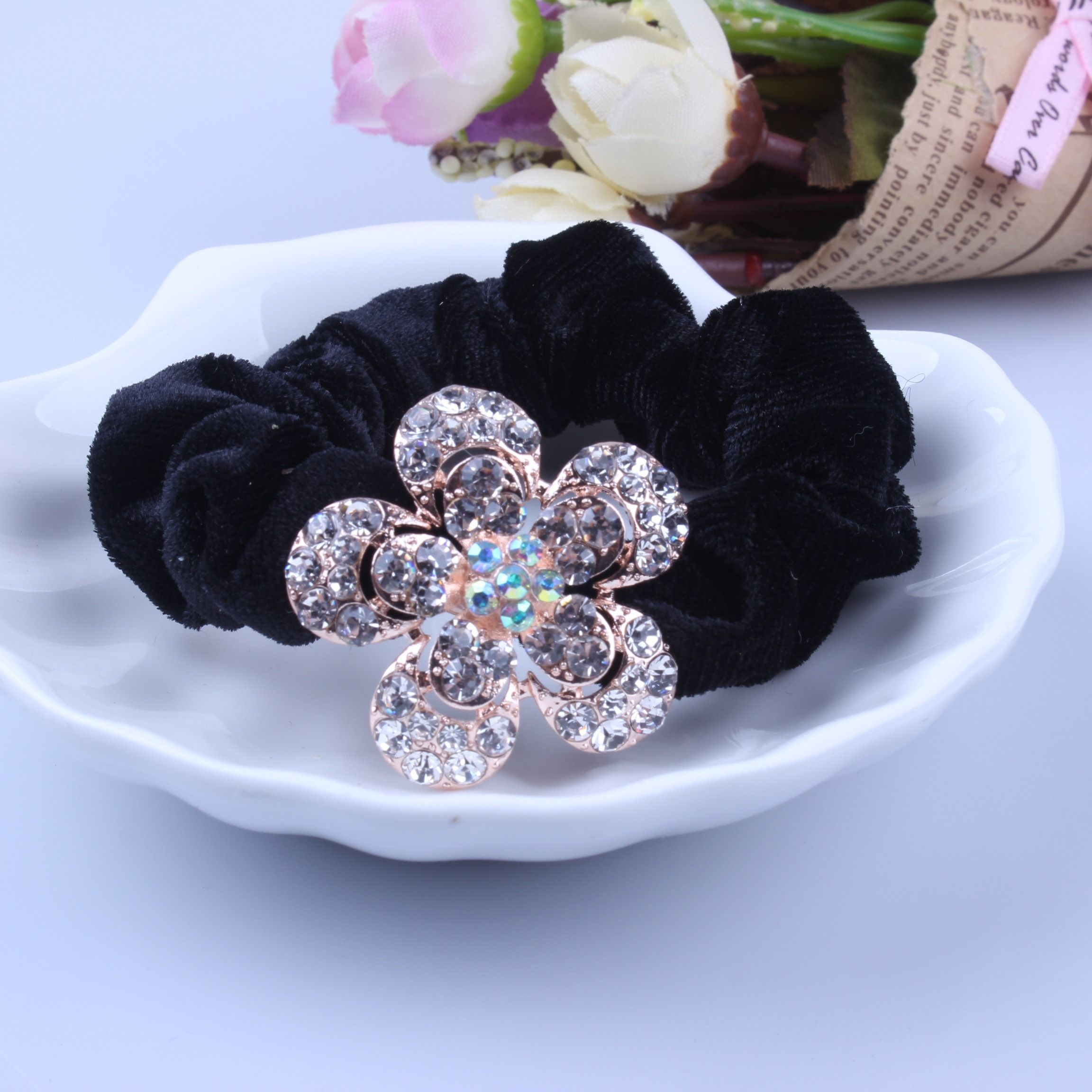 1 PC Elástico de Cabelo Preto  - Hair Tie Velvet avaliação e preço