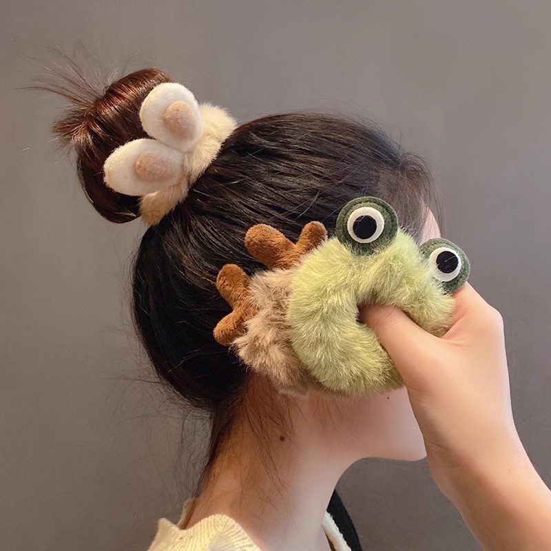Coelho de pelúcia scrunchies 1 - Hair Tie Velvet avaliação e preço