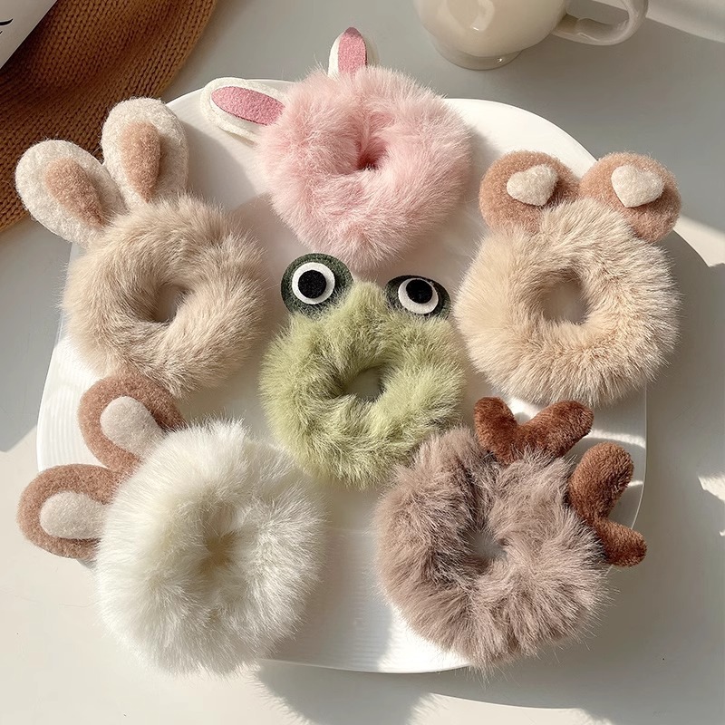Coelho de pelúcia scrunchies 1 - Hair Tie Velvet avaliação e preço