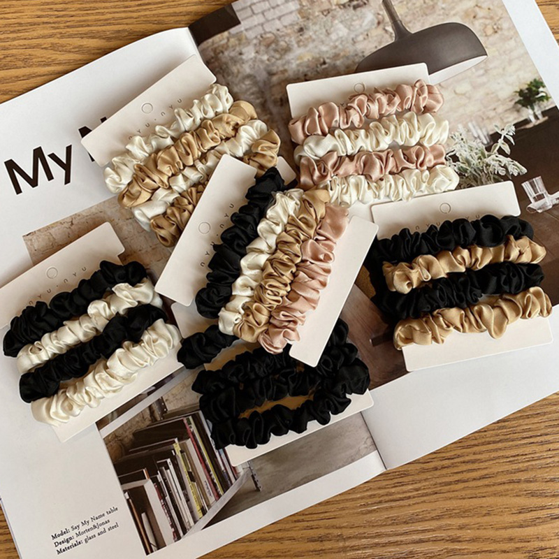 4 pçs/set cetim de seda scrunc - Hair Tie Velvet avaliação e preço